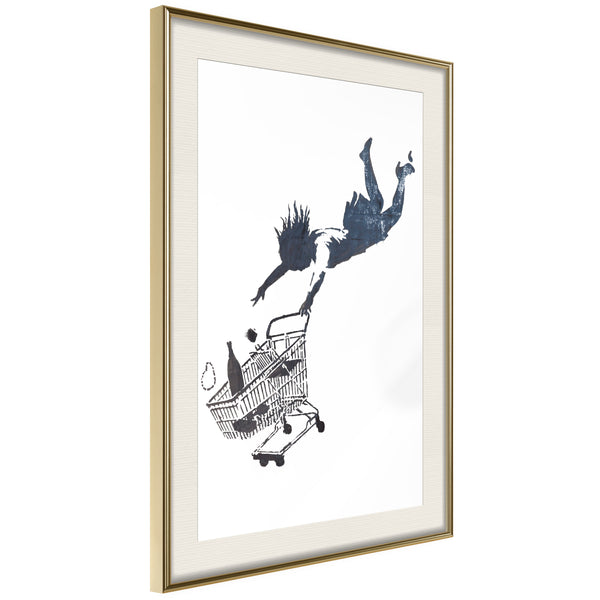 Poster - Banksy: Shop Until You Drop  - goud passepartout