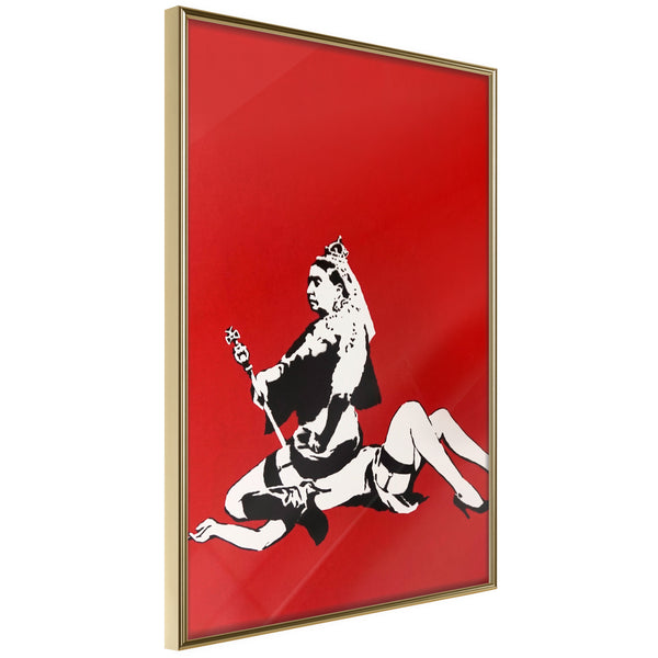 Poster - Banksy: Queen Victoria  - goud