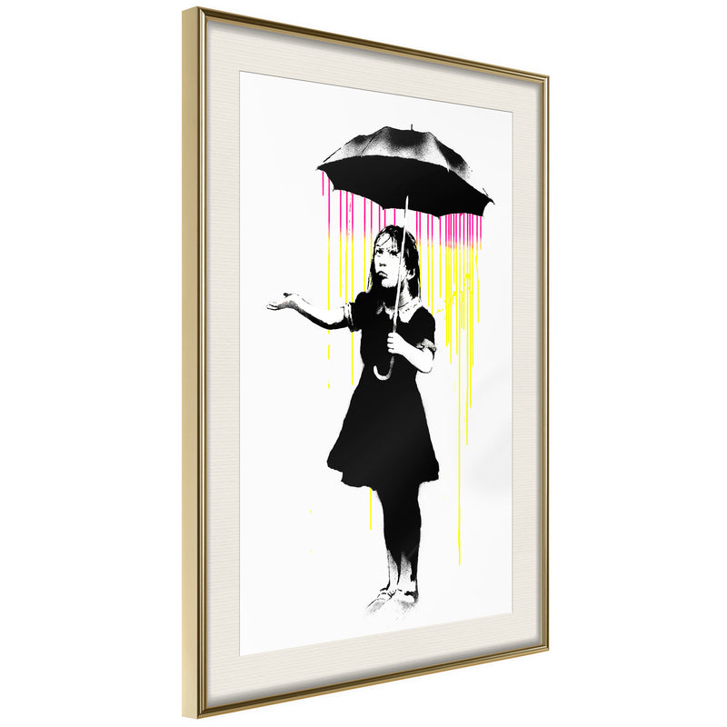 Poster - Banksy: Nola  - goud passepartout