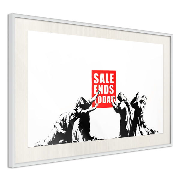 Poster - Banksy: Sale Ends  - wit passepartout