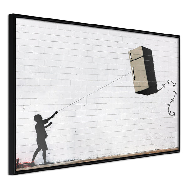 Poster - Banksy: Fridge Kite  - zwart