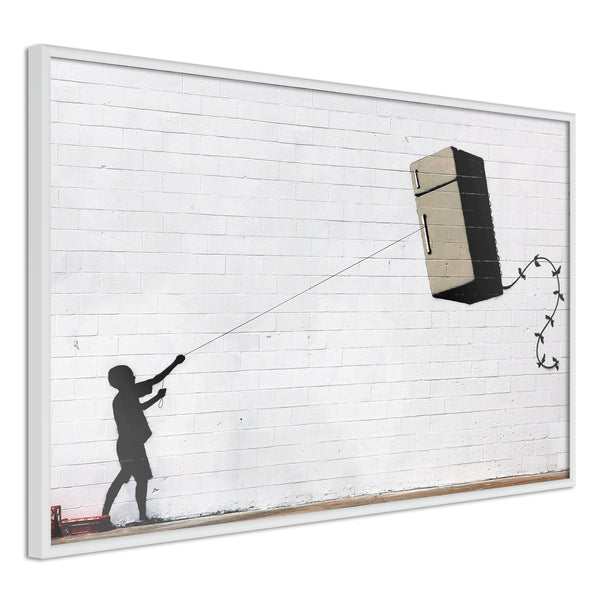 Poster - Banksy: Fridge Kite  - wit