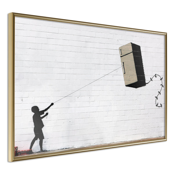 Poster - Banksy: Fridge Kite  - goud