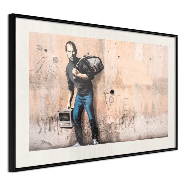 Poster - Banksy: The Son of a Migrant from Syria  - zwart passepartout