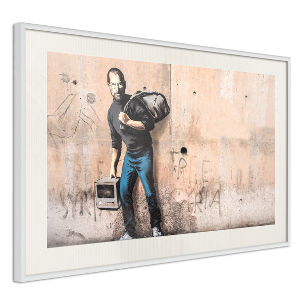 Poster - Banksy: The Son of a Migrant from Syria  - wit passepartout