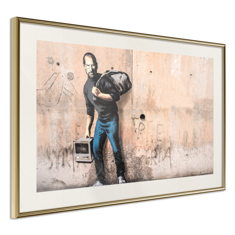 Poster - Banksy: The Son of a Migrant from Syria  - goud passepartout