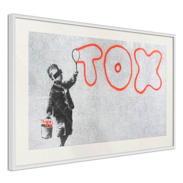 Poster - Banksy: Tox  - wit passepartout