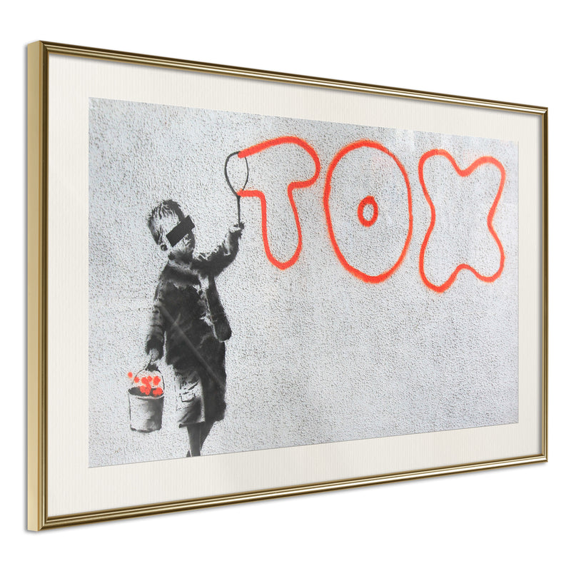 Poster - Banksy: Tox  - goud passepartout