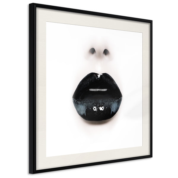 Poster - Black Lipstick (Square)  - zwart passepartout