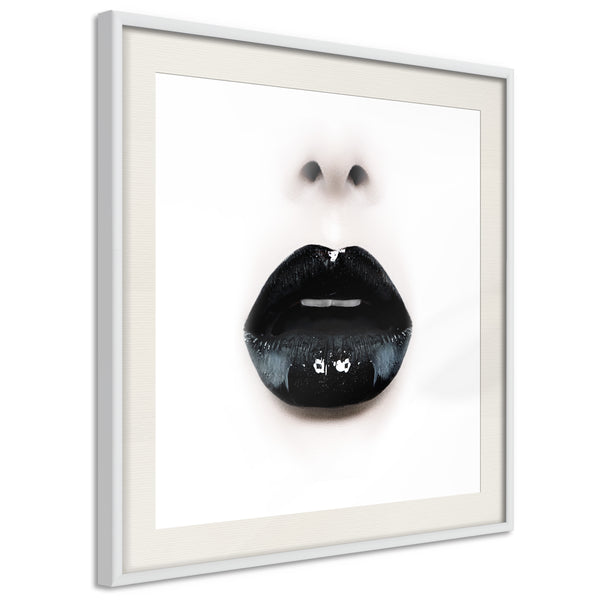 Poster - Black Lipstick (Square)  - wit passepartout