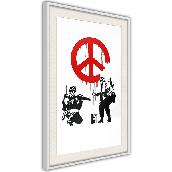 Poster - Banksy: CND Soldiers I  - wit passepartout