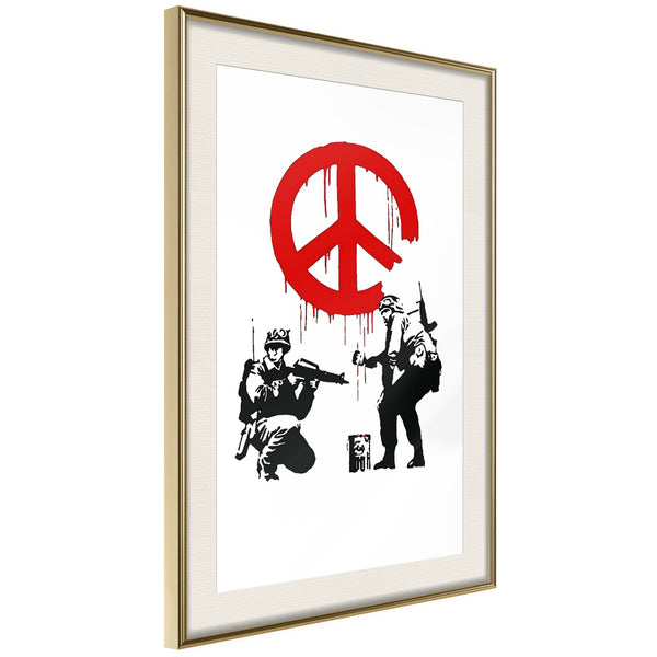 Poster - Banksy: CND Soldiers I  - goud passepartout