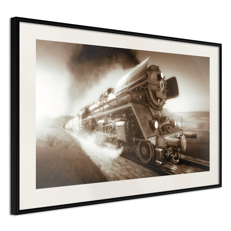 Poster - Steam and Steel  - zwart passepartout