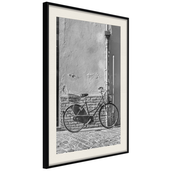 Poster - Bicycle with Black Tires  - zwart passepartout