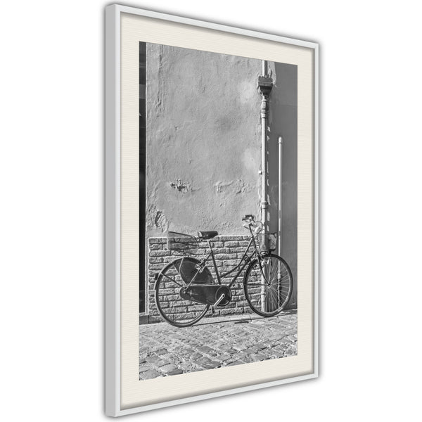 Poster - Bicycle with Black Tires  - wit passepartout