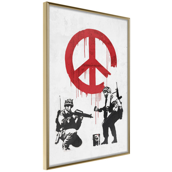 Poster - Banksy: CND Soldiers II  - goud