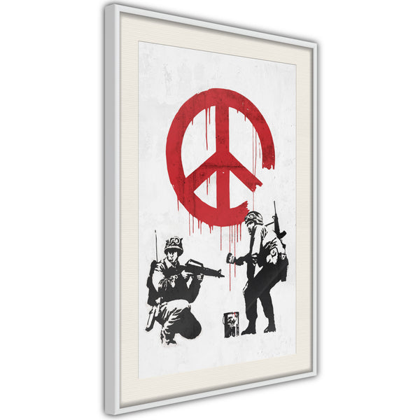 Poster - Banksy: CND Soldiers II  - wit passepartout