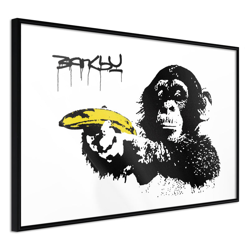 Poster - Banksy: Banana Gun II  - zwart