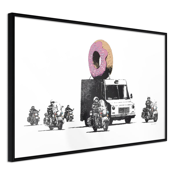 Poster - Banksy: Donuts (Strawberry)  - zwart