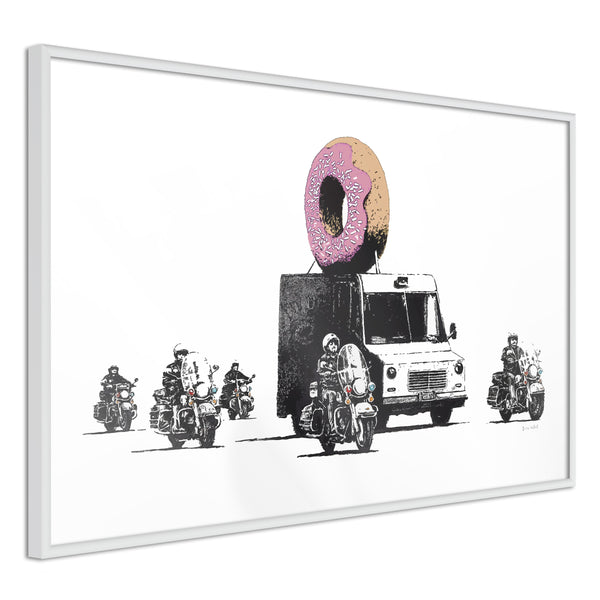Poster - Banksy: Donuts (Strawberry)  - wit