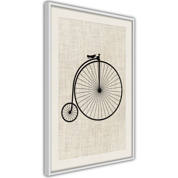 Poster - Penny-Farthing  - wit passepartout