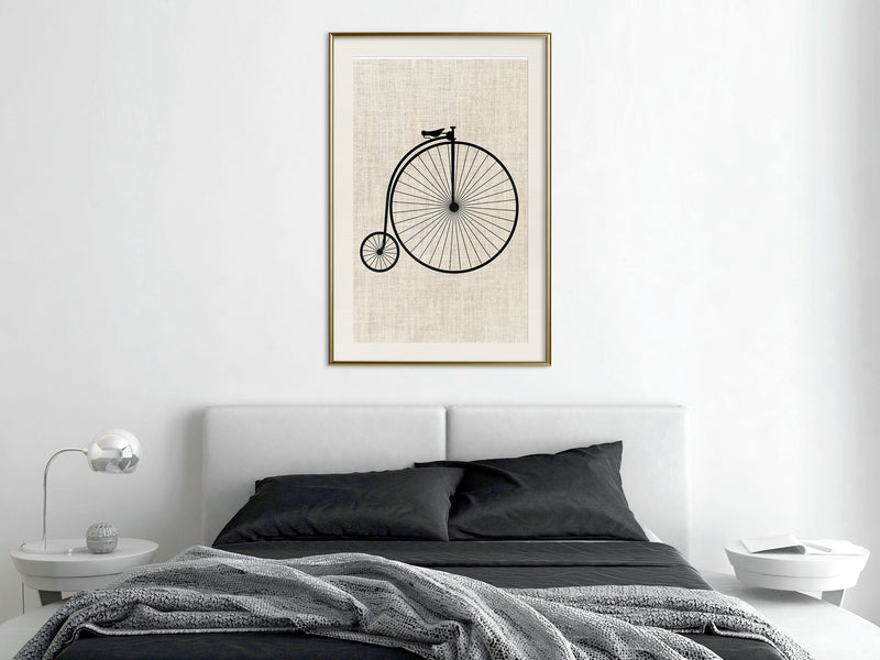 Poster - Penny-Farthing  - goud passepartout