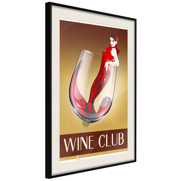 Poster - Woman is Like a Wine  - zwart passepartout