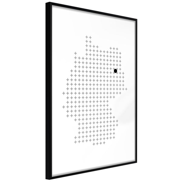 Poster - Pixel Map of Germany  - zwart