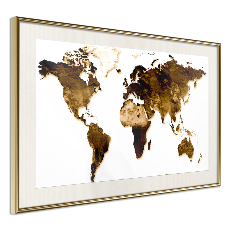 Poster - Our World  - goud passepartout