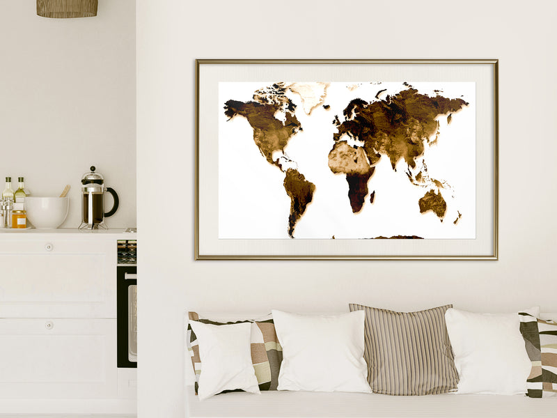 Poster - Our World  - goud passepartout