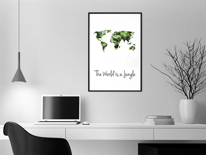 Poster - We Live in a Jungle  - zwart