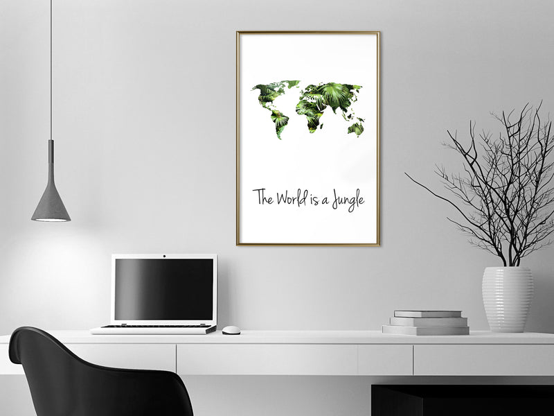 Poster - We Live in a Jungle  - goud