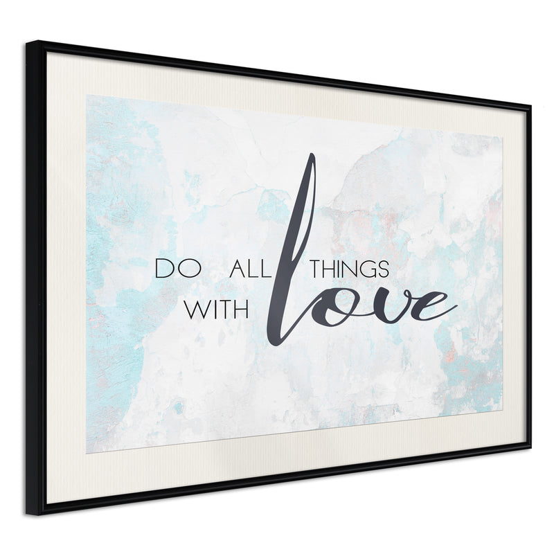 Poster - With Love  - zwart passepartout