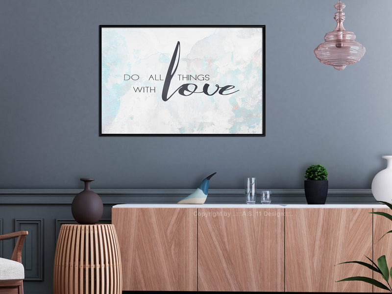 Poster - With Love  - zwart