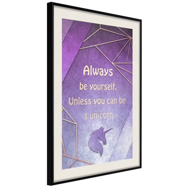 Poster - Always Be Yourself  - zwart passepartout