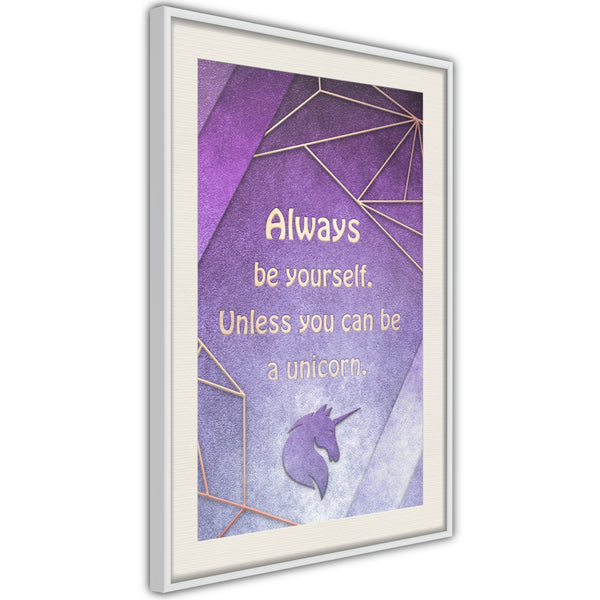 Poster - Always Be Yourself  - wit passepartout