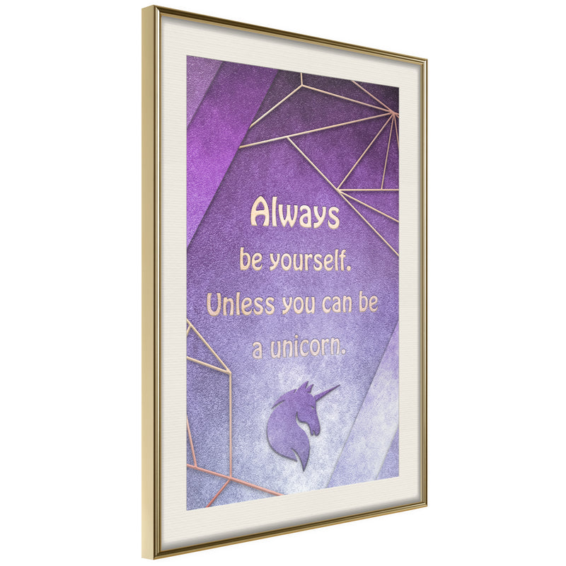 Poster - Always Be Yourself  - goud passepartout