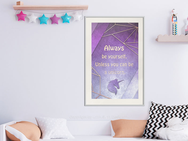 Poster - Always Be Yourself  - wit passepartout