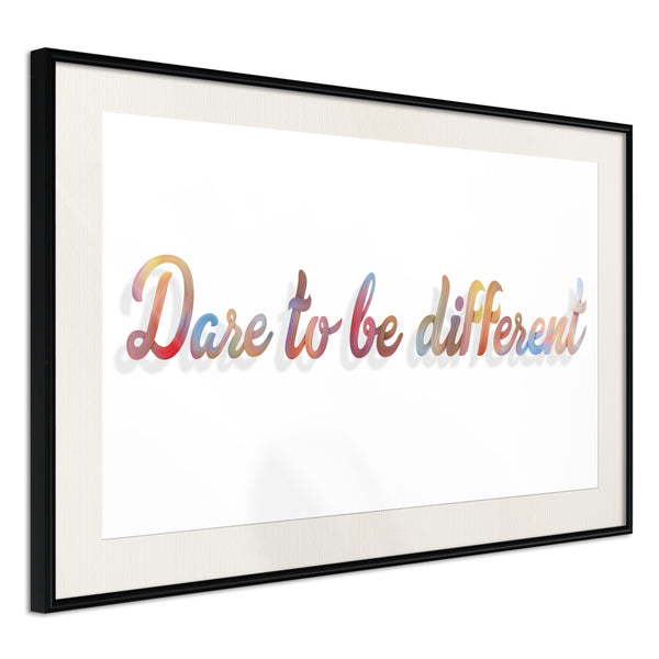 Poster - Dare to Be Yourself  - zwart passepartout