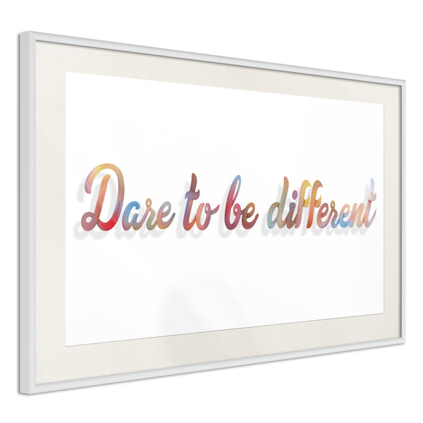 Poster - Dare to Be Yourself  - wit passepartout