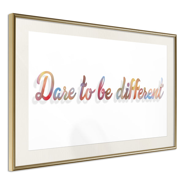 Poster - Dare to Be Yourself  - goud passepartout