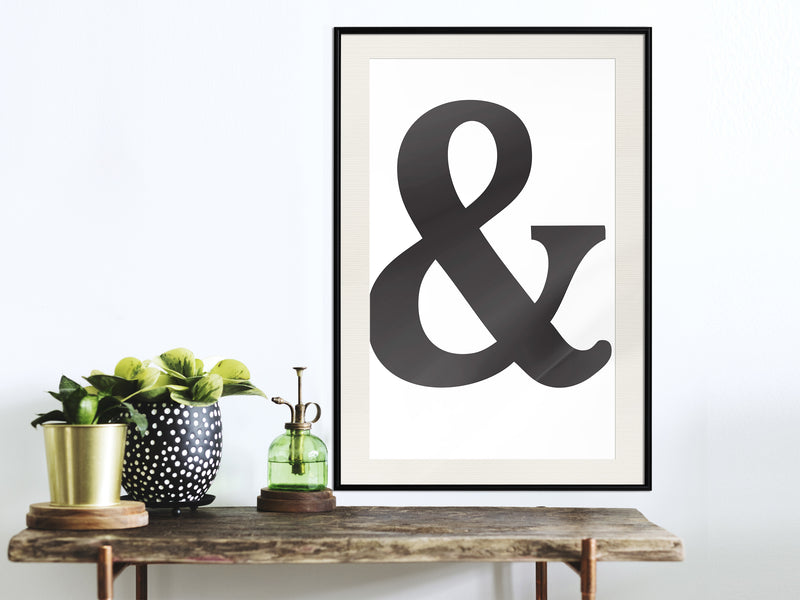 Poster - Ampersand (Black)  - zwart passepartout