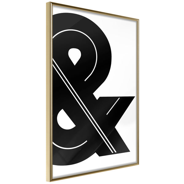 Poster - Ampersand (Black and White)  - goud