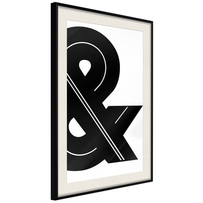 Poster - Ampersand (Black and White)  - zwart passepartout