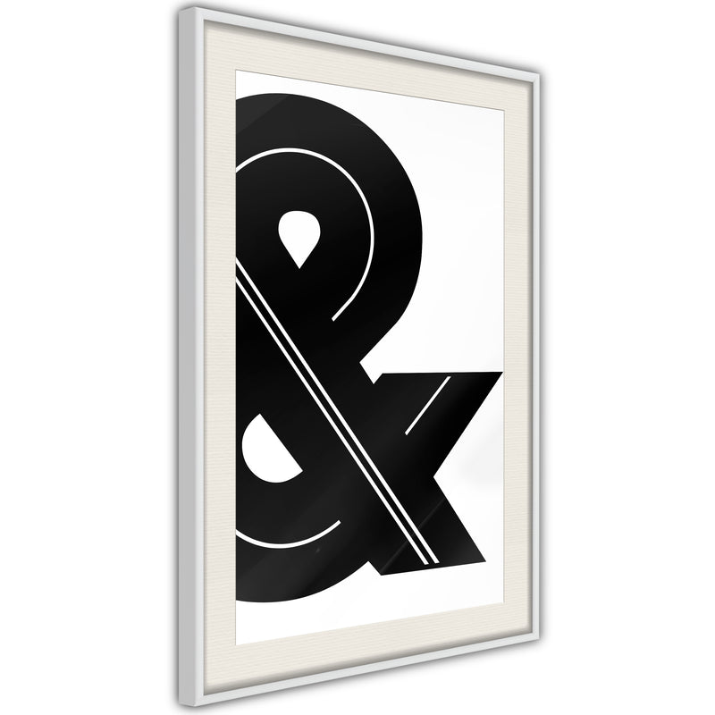 Poster - Ampersand (Black and White)  - wit passepartout