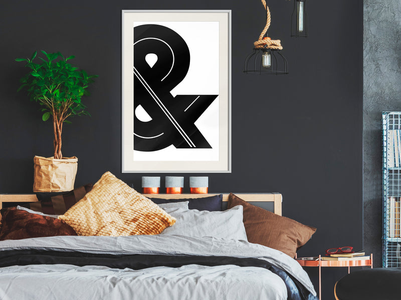 Poster - Ampersand (Black and White)  - wit passepartout