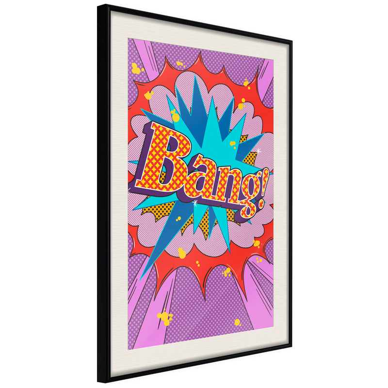 Poster - Bang!  - zwart passepartout