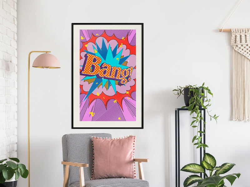 Poster - Bang!  - zwart passepartout