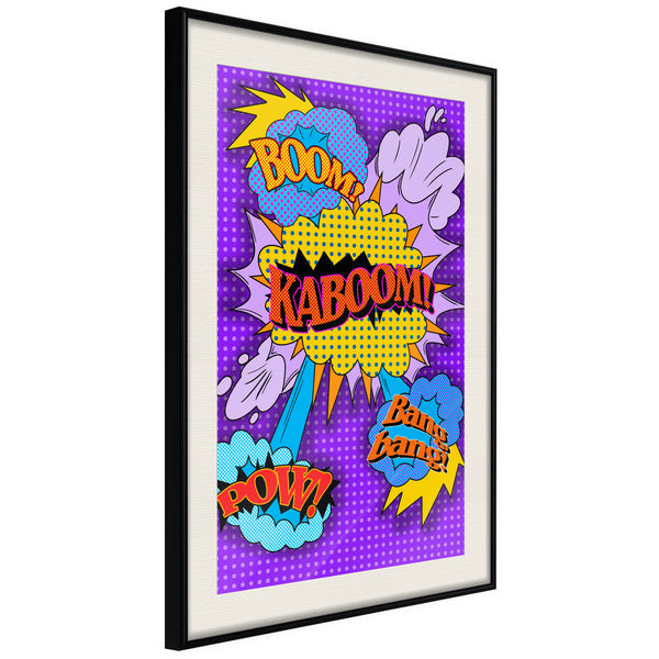 Poster - Kaboom! Boom! Pow!  - zwart passepartout