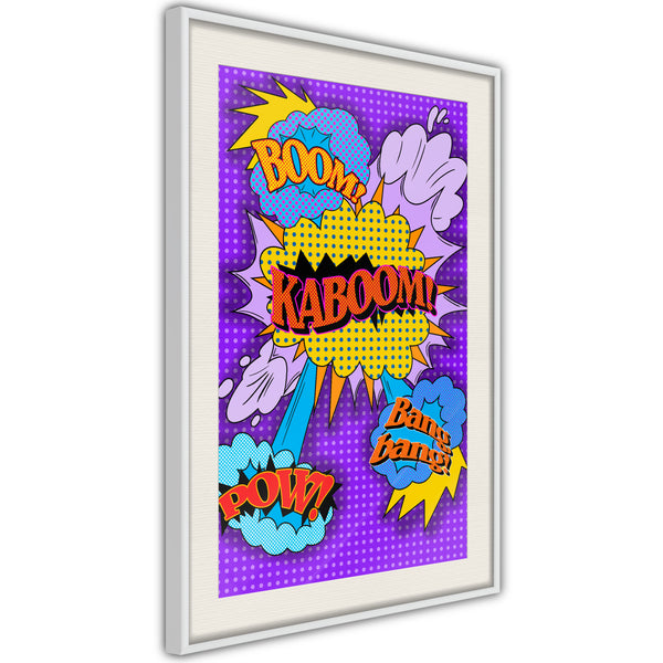 Poster - Kaboom! Boom! Pow!  - wit passepartout